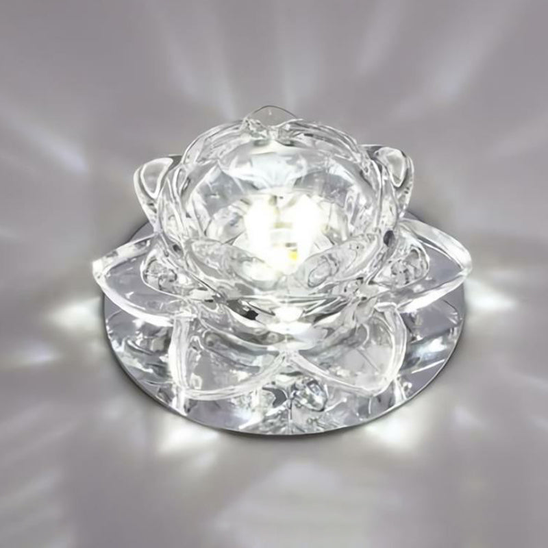 Modern Crystal Clear LED Flushmount Ceiling Light for Living Room