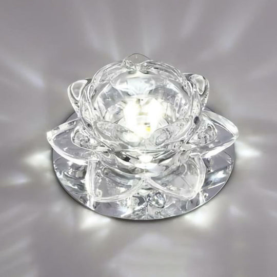 Modern Crystal Clear LED Flushmount Ceiling Light for Living Room