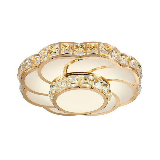 Crystal Simplicity Flush Mount Ceiling Light with LED, Clear