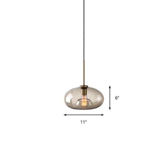 Lampe à suspension contemporaine en laiton avec abat-jour en verre transparent - Lampe suspendue pour salle à manger, 7"/10"/11" de large