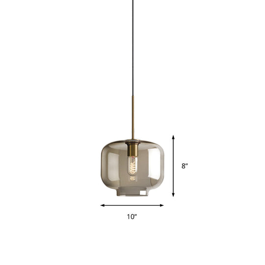 Lampe à suspension contemporaine en laiton avec abat-jour en verre transparent - Lampe suspendue pour salle à manger, 7"/10"/11" de large
