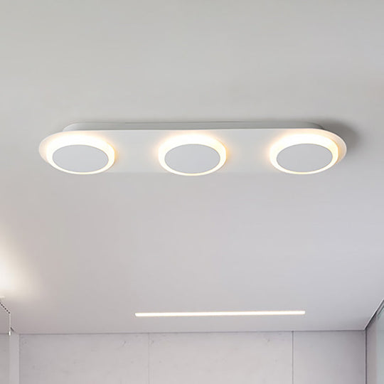 Contemporary Rectangular Acrylic Flush Mount Lamp - 3/4/5 Lights - Bedroom Lighting in Warm/White Light