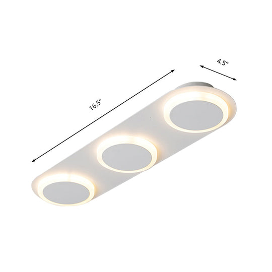 Contemporary Rectangular Acrylic Flush Mount Lamp - 3/4/5 Lights - Bedroom Lighting in Warm/White Light