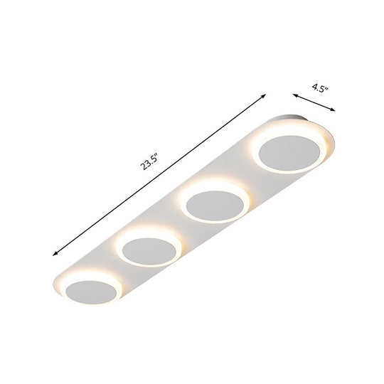 Contemporary Rectangular Acrylic Flush Mount Lamp - 3/4/5 Lights - Bedroom Lighting in Warm/White Light