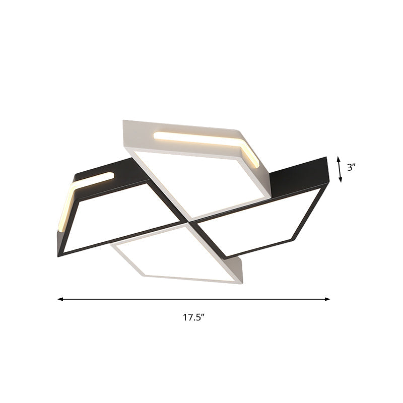 Modern Black and White Windmill Flush Lighting LED Ceiling Lamp Fixture (18"/23.5" Wide)