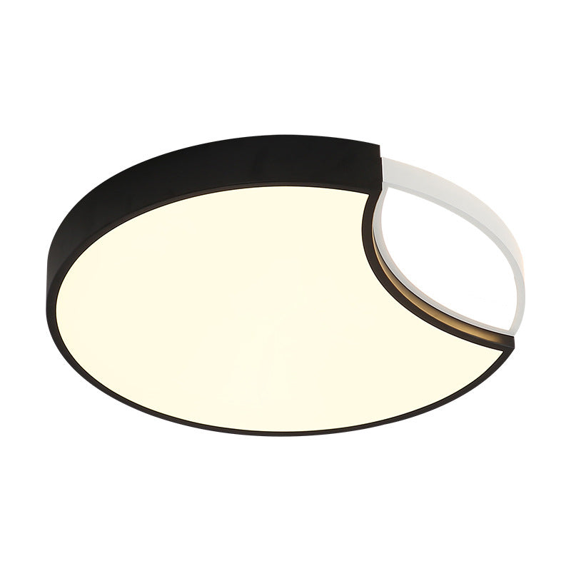 Contemporary Acrylic LED Circle Flush Mount Ceiling Light in Black - Warm, White, Neutral - 16"/19.5" Wide for Bedroom