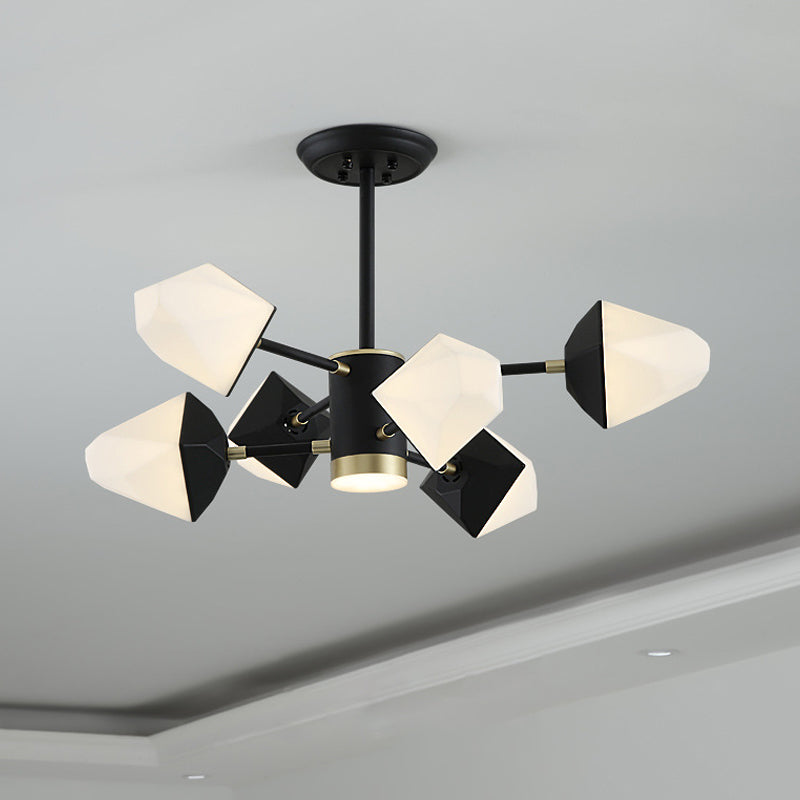 Lustre LED moderne en forme de pierre précieuse en acrylique pour salle à manger