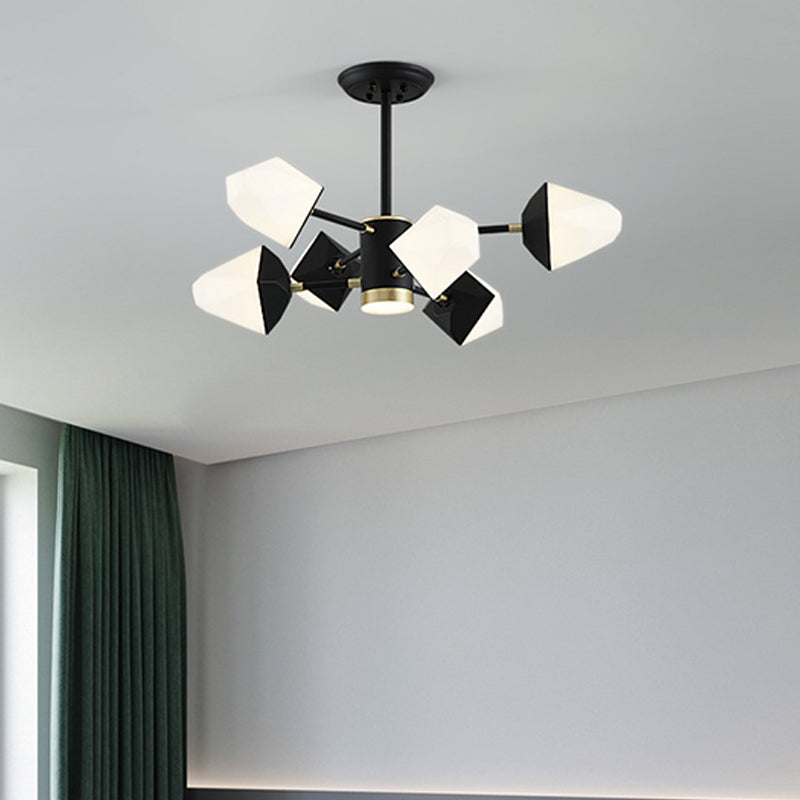 Lustre LED moderne en forme de pierre précieuse en acrylique pour salle à manger