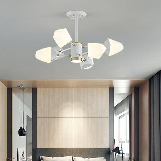 Lustre LED moderne en forme de pierre précieuse en acrylique pour salle à manger