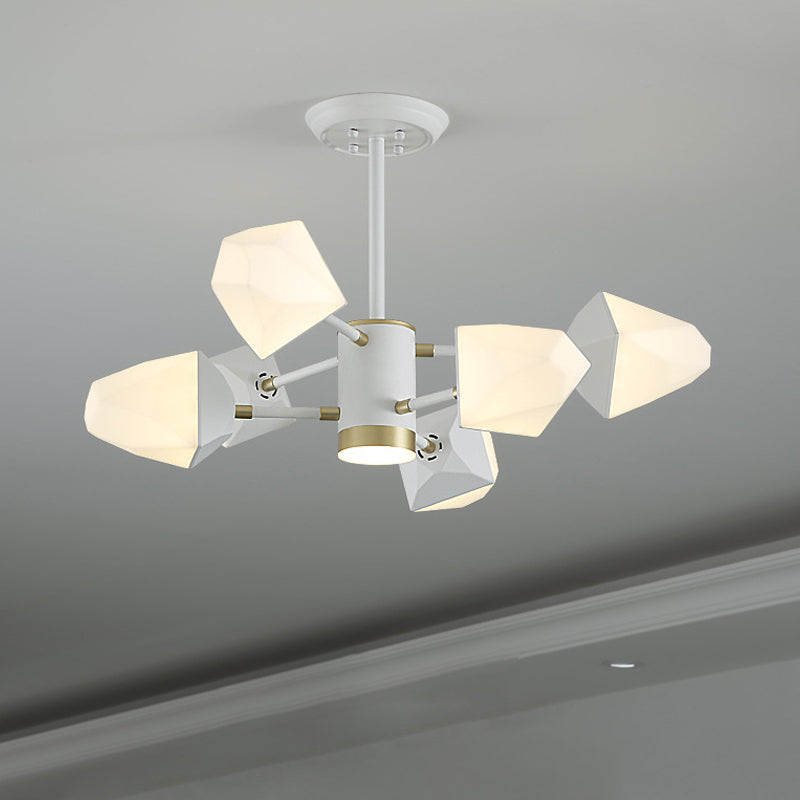 Lustre LED moderne en forme de pierre précieuse en acrylique pour salle à manger