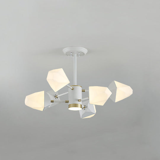 Lustre LED moderne en forme de pierre précieuse en acrylique pour salle à manger