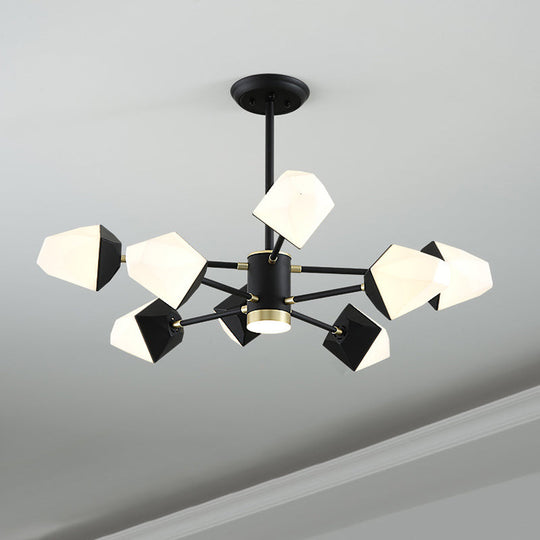 Lustre LED moderne en forme de pierre précieuse en acrylique pour salle à manger