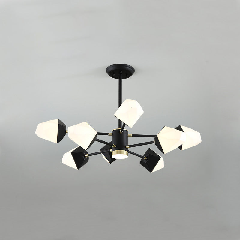 Lustre LED moderne en forme de pierre précieuse en acrylique pour salle à manger