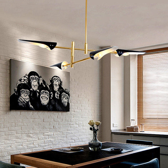 Modern Metallic Burst Chandelier Pendant Light For Living Room