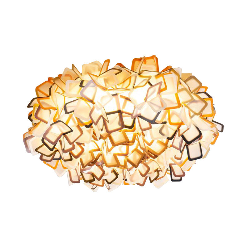 Contemporary Led Blossoming Flower Acrylic Flush Mount Ceiling Light Fixture In White/Black/Blue