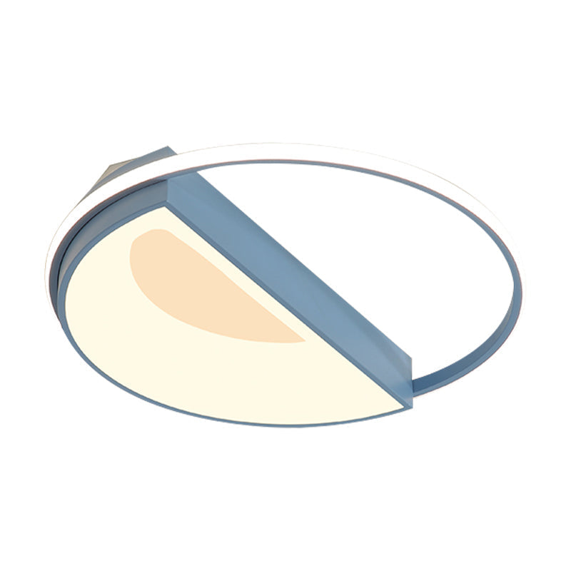 Contemporary Round Acrylic Flush Mount Lamp LED 18"/21.5" Wide White/Pink/Blue, for Bedroom in Warm/White Light