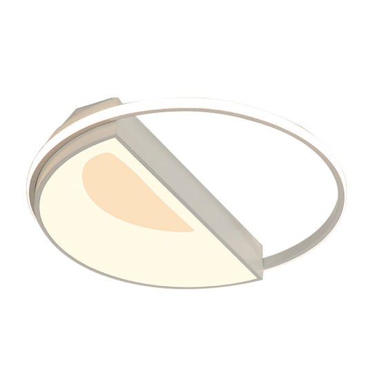 Contemporary Round Acrylic Flush Mount Lamp LED 18"/21.5" Wide White/Pink/Blue, for Bedroom in Warm/White Light