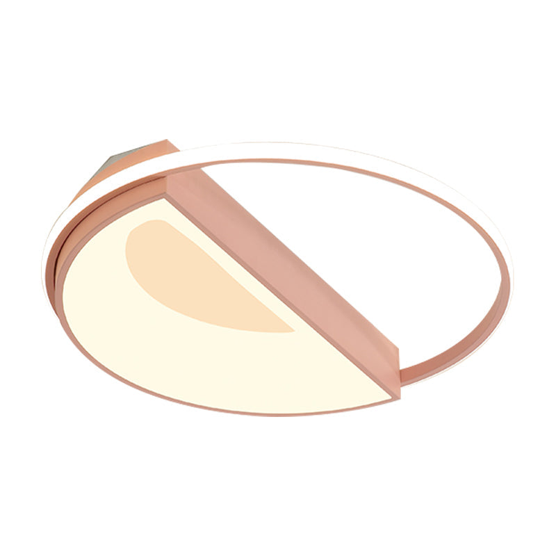 Contemporary Round Acrylic Flush Mount Lamp LED 18"/21.5" Wide White/Pink/Blue, for Bedroom in Warm/White Light