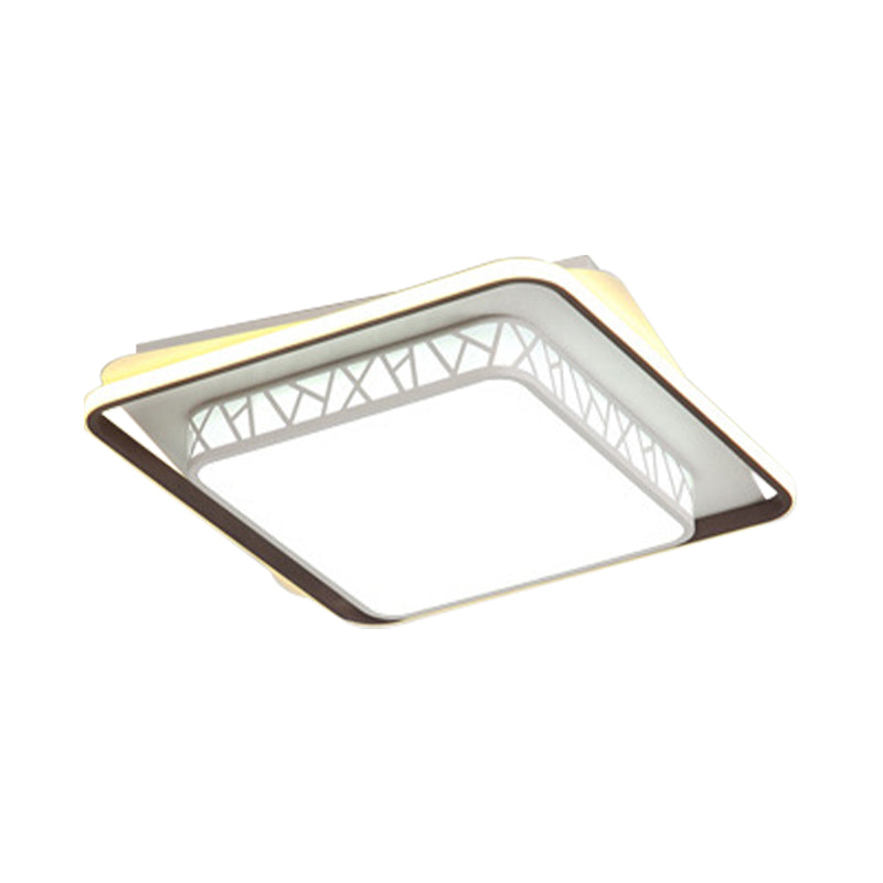 Modernist LED Flush Mount Lamp with White Acrylic Shade - Bedroom Lighting