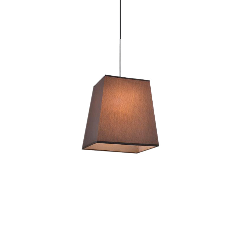 Modern Nordic Style Trapezoid Fabric Pendant Lamp - 1 Light, White/Black/Coffee - 8"/11" Wide