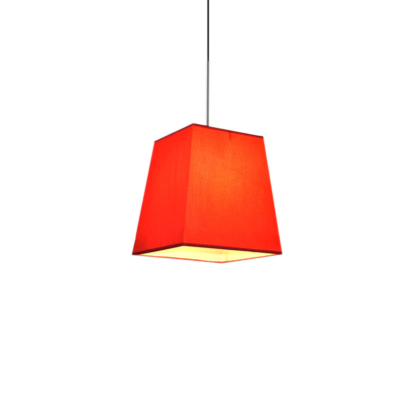 Modern Nordic Style Trapezoid Fabric Pendant Lamp - 1 Light, White/Black/Coffee - 8"/11" Wide