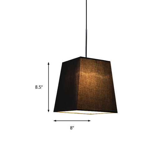 Modern Nordic Trapezoid Fabric Pendant Lamp - 1 Light White/Black/Coffee 8/11 Wide