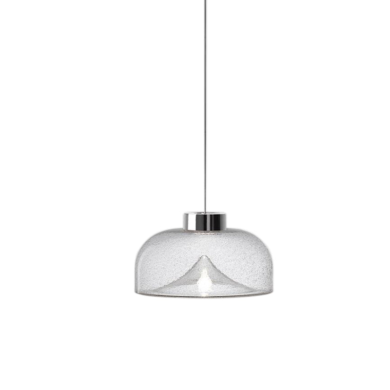 Nordic Style Dome Pendant Lighting With Tan/Clear/Smoky Glass - Warm Light