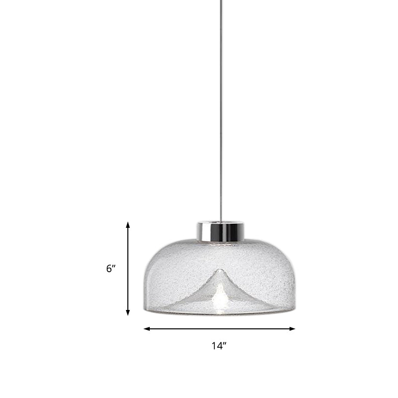 Nordic Style Dome Pendant Lighting With Tan/Clear/Smoky Glass - Warm Light