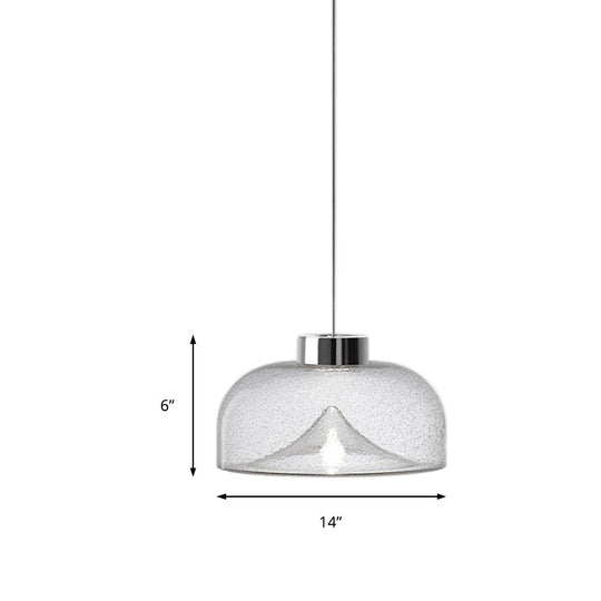 Nordic Style Dome Pendant Lighting With Tan/Clear/Smoky Glass - Warm Light