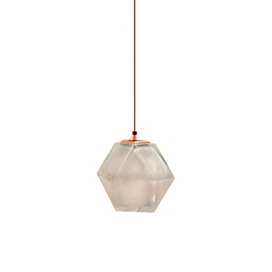Textured Diamond Suspension Pendant Lamp - White/Amber/Smoke Glass - Modern LED Hanging Light for Dining Room