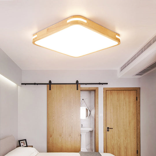 Plafonnier LED encastré en bois beige moderne en blanc/chaud/naturel | Plusieurs options de largeur