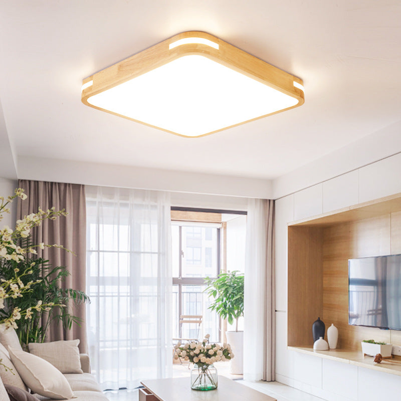 Plafonnier LED encastré en bois beige moderne en blanc/chaud/naturel | Plusieurs options de largeur