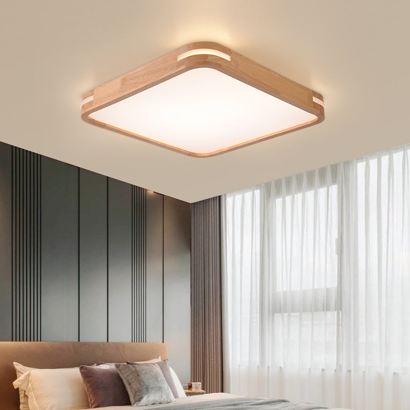 Plafonnier LED encastré en bois beige moderne en blanc/chaud/naturel | Plusieurs options de largeur