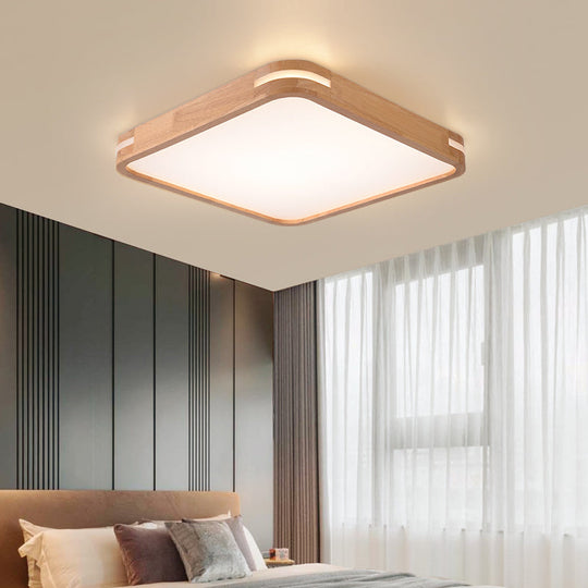 Plafonnier LED encastré en bois beige moderne en blanc/chaud/naturel | Plusieurs options de largeur