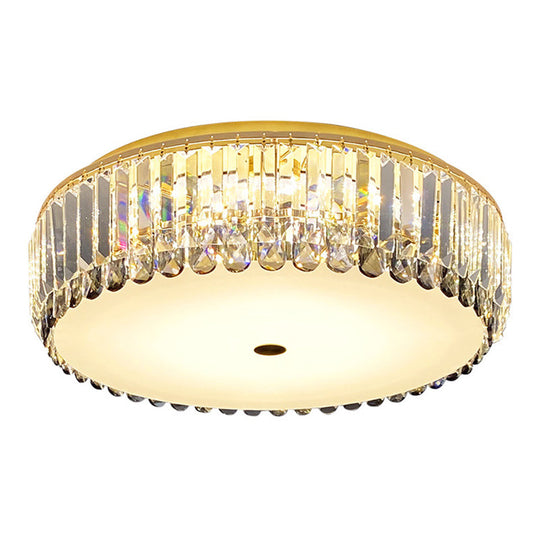 Artistic Gold K9 Crystal Led Flush Ceiling Light For Living Room