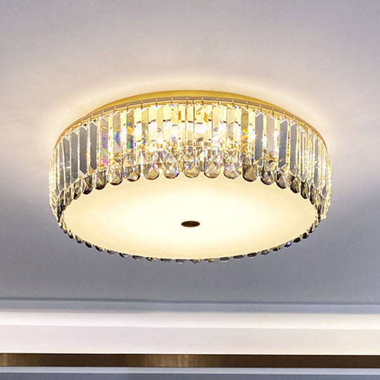 Artistic Gold K9 Crystal Led Flush Ceiling Light For Living Room