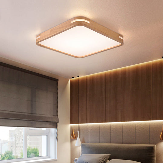 Plafonnier LED encastré en bois beige moderne en blanc/chaud/naturel | Plusieurs options de largeur