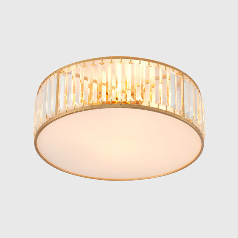 Modern Crystal Round Flush Mount Ceiling Light for Living Rooms