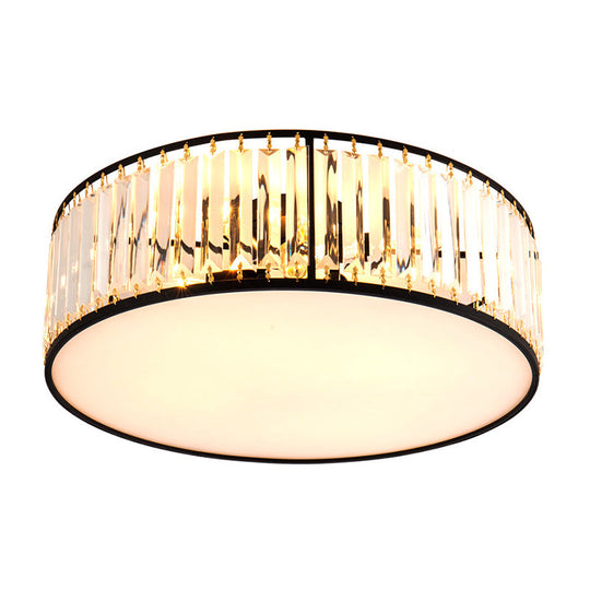 Modern Crystal Round Flush Mount Ceiling Light for Living Rooms