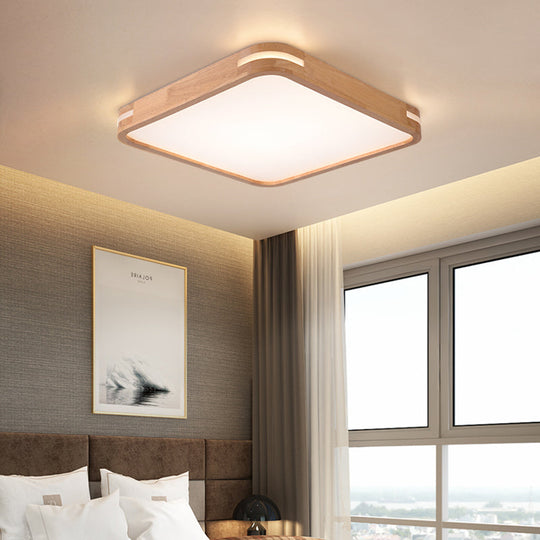 Plafonnier LED encastré en bois beige moderne en blanc/chaud/naturel | Plusieurs options de largeur