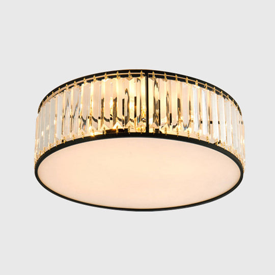 Modern Crystal Round Flush Mount Ceiling Light for Living Rooms