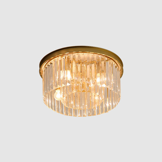 Modern Prismatic Crystal Flush Mount Ceiling Light for Living Room