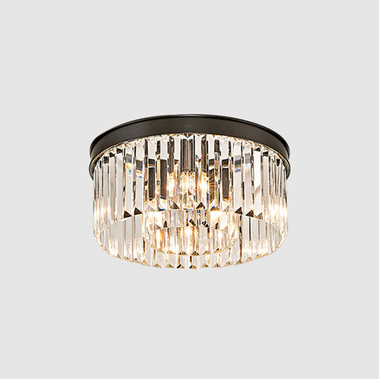 Modern Prismatic Crystal Flush Mount Ceiling Light for Living Room