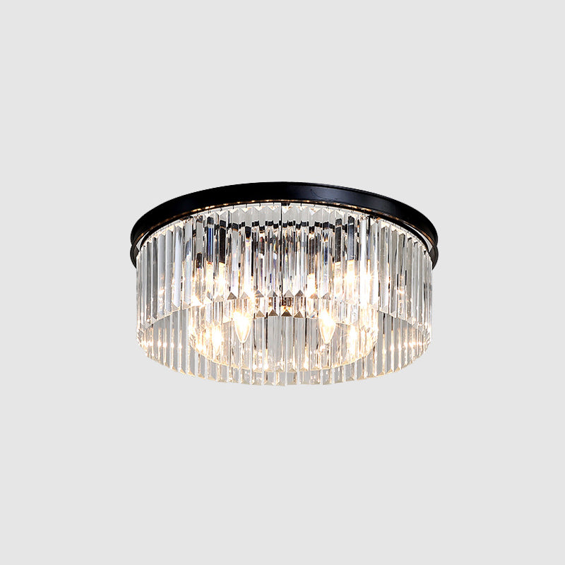 Modern Prismatic Crystal Flush Mount Ceiling Light for Living Room