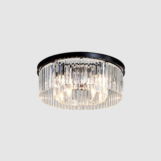 Modern Prismatic Crystal Flush Mount Ceiling Light for Living Room