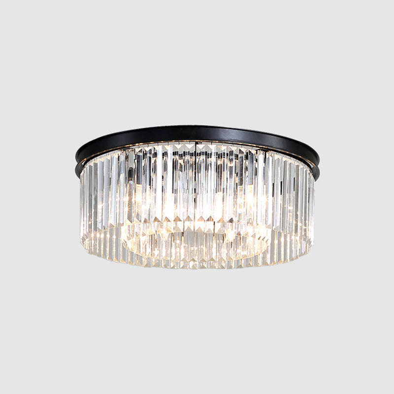 Modern Prismatic Crystal Flush Mount Ceiling Light for Living Room