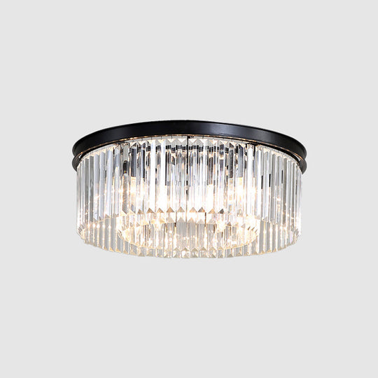 Modern Prismatic Crystal Flush Mount Ceiling Light for Living Room