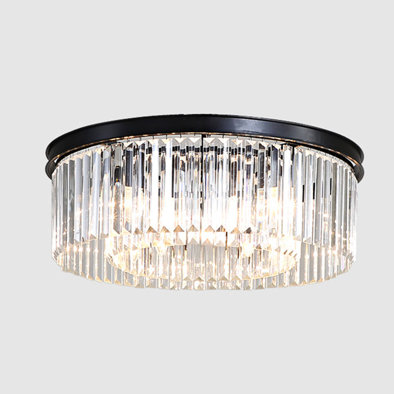 Modern Prismatic Crystal Flush Mount Ceiling Light for Living Room