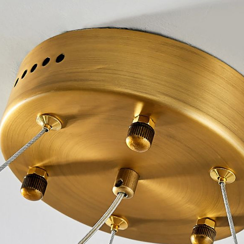 Black Metal LED Ceiling Chandelier with Crystal Accents for Modern Living Room Lighting