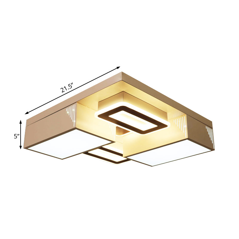 21.5"/29.5" Modern Acrylic LED Flush Ceiling Light for Living Room in Warm/White/Natural Light